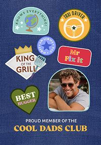 Tap to view Cool Dads Club Badges Father's Day Photo Card