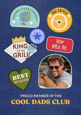 Photo of Cool Dads Club Badges Father's Day Photo Card