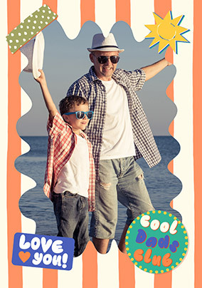 Cool Dads Club Striped Father's Day Photo Card