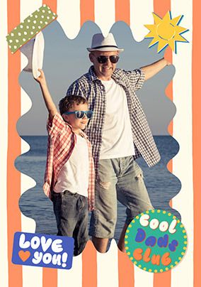 Photo of Cool Dads Club Striped Father's Day Photo Card