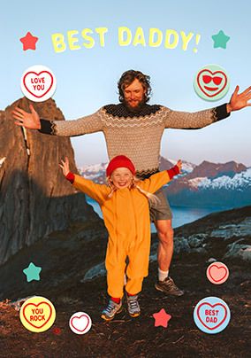 Photo of Swizzels Love Hearts Best Daddy Full Photo Father's Day Card
