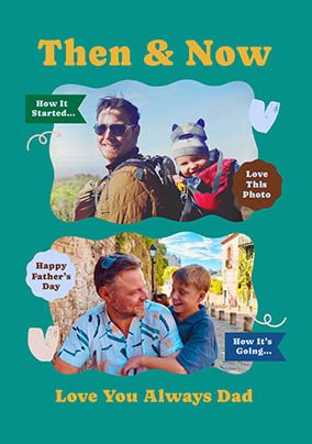 Photo of Then & Now 2 Photo Father's Day Card