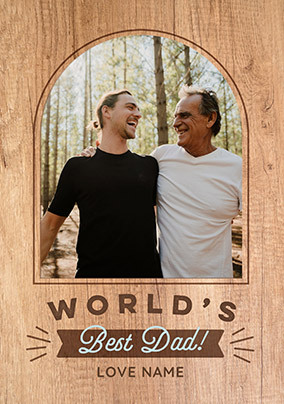Woodpress World's Best Dad Photo Father's Day Card