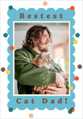 Photo of Bestest Cat Dad Photo Father's Day Card