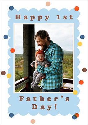 Photo of 1st Father's Day Dotty Frame Photo Card