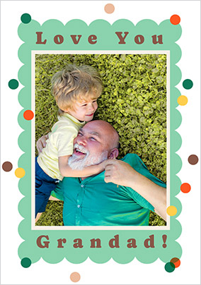 Love You Grandad Dotty Frame Father's Day Photo Card