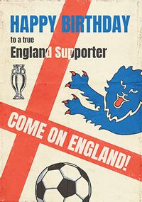 Tap to view To a True England Football Supporter Birthday Card