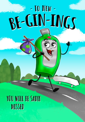 To New Be-gin-ings Good Luck Card