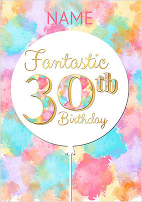 Fantastic 30th Personalised Birthday Card