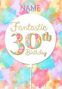 Fantastic 30th Personalised Birthday Card