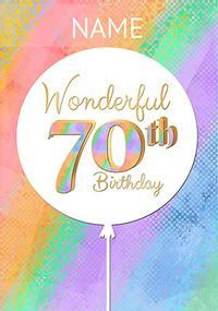 Wonderful 70th Personalised Birthday Card