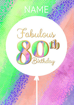 Fabulous 80th Personalised Birthday Card