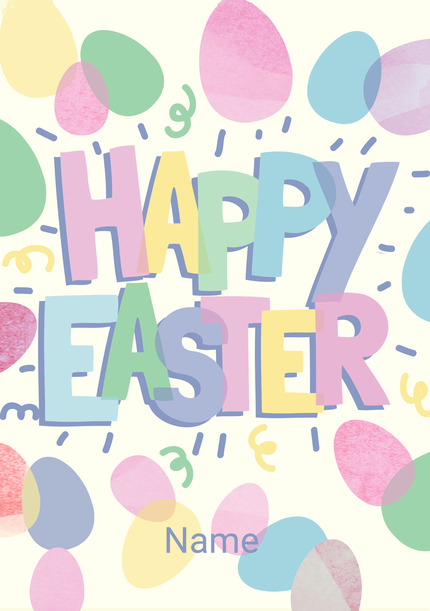 Pastel Happy Easter Personalised Card