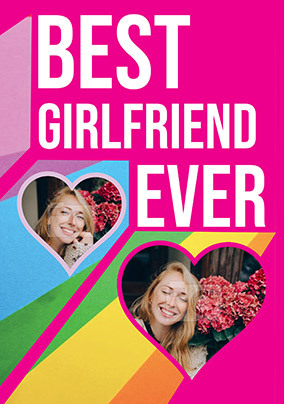 Rainbow Best Girlfriend Ever Photo Valentine Card