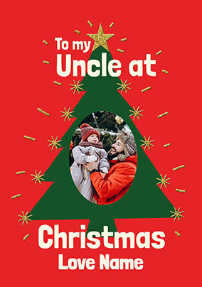 Uncle Christmas Tree Photo Card