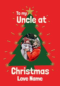 Uncle Christmas Tree Photo Card