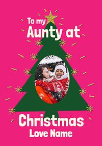 Aunty Christmas Tree Photo Card