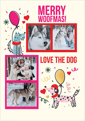Merry Woofmas Love the Dog Photo Christmas Card
