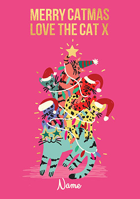 Merry Catmas Personalised Christmas Card