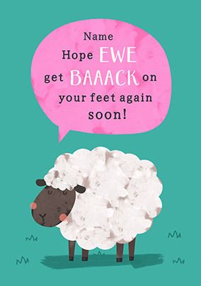 Photo of Hope Ewe Get Back On Your Feet Get Well Soon Card
