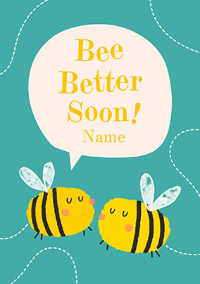 Bee Better Soon Personalised Get Well Card