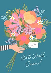 Tap to view Get Well Soon Flower Bouquet Personalised Card