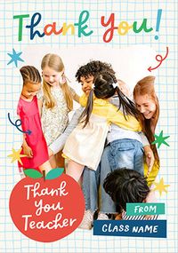 Tap to view Giant Thank You Teacher Card From Class