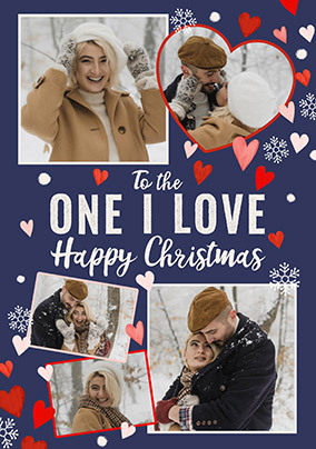One I Love Hearts Photo Christmas Card
