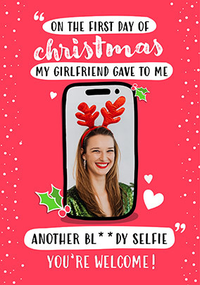 Another Selfie Girlfriend Photo Christmas Card