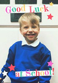 Tap to view Colourful Full Photo Good Luck At School Card
