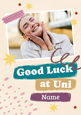 Scrapbook Good Luck At University Photo Card