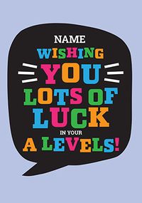 Tap to view Good Luck in your A Levels Personalised Card
