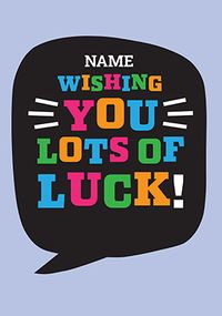 Tap to view Typographic Personalised Good Luck Card