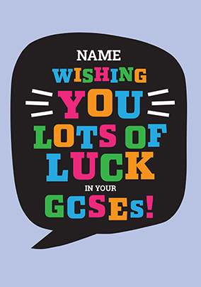 Good Luck in your GCSEs Personalised Card