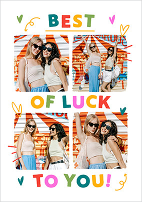 Colourful 4 Photo Good Luck Card