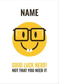 Tap to view Good Luck Nerd Icon Exam Card