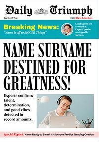 Tap to view Daily Triumph Spoof Newspaper Good Luck Card