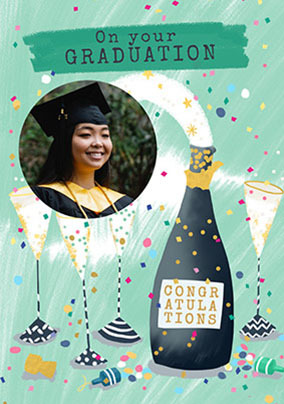 Bubbly Photo Graduation Card