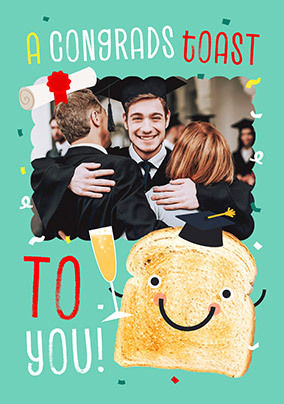 Graduation Toast Photo Upload Congratulations Teal Card