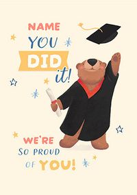 Tap to view You Did It! Cinnamon Bear Graduation Congratulations Card