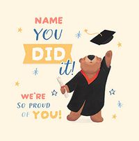 Tap to view Cinnamon Bear Graduation Congratulations Square Card