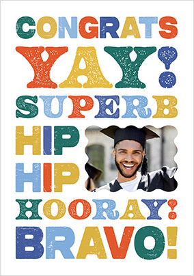 Letterpress Graduation Congratulations Photo Card