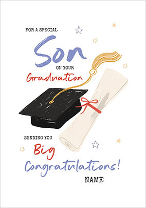Special Son on your Graduation Personalised Card