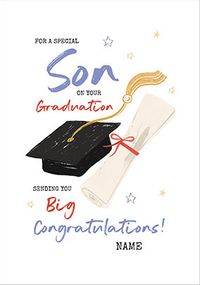 Tap to view Special Son on your Graduation Personalised Card