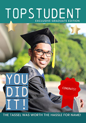 Top Student Graduation Photo Magazine Card