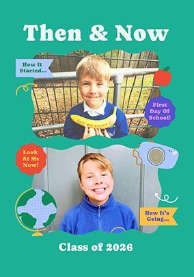 Photo of Then and Now Class of 2026 Graduation Photo Card