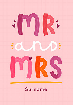 Mr & Mrs Wedding Day Card