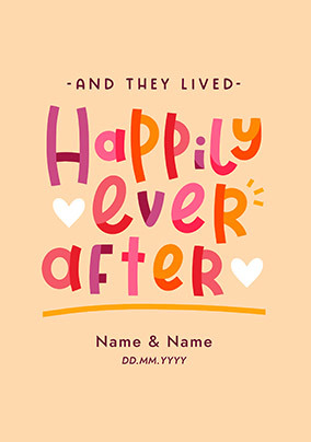 Happily Ever After Wedding Day Card
