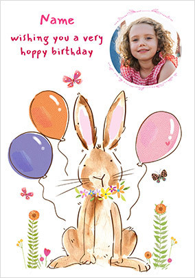 Bunny Personalised Kids Birthday Card