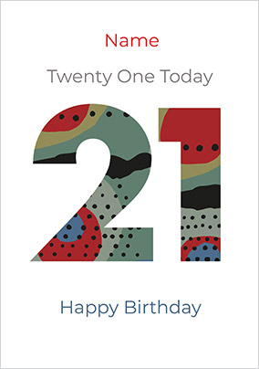 21st Him Personalised Birthday Card